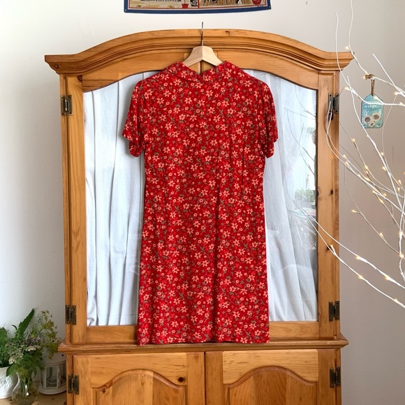 Christopher & Banks Dress size 4, Flower Print Red - Picture 9 of 17